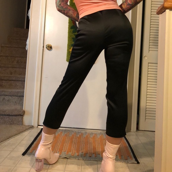 Black Satin Crops - Picture 2 of 4